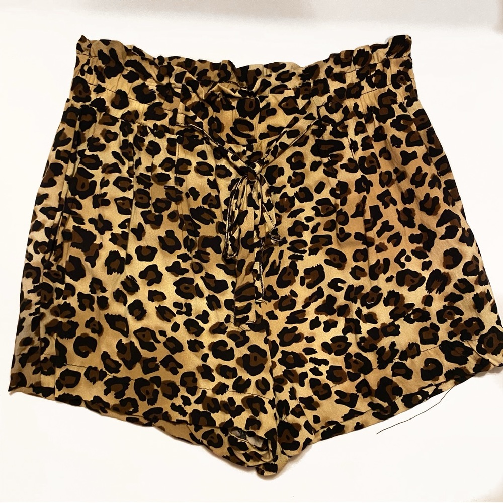 2Sable Cheetah Tie Shorts